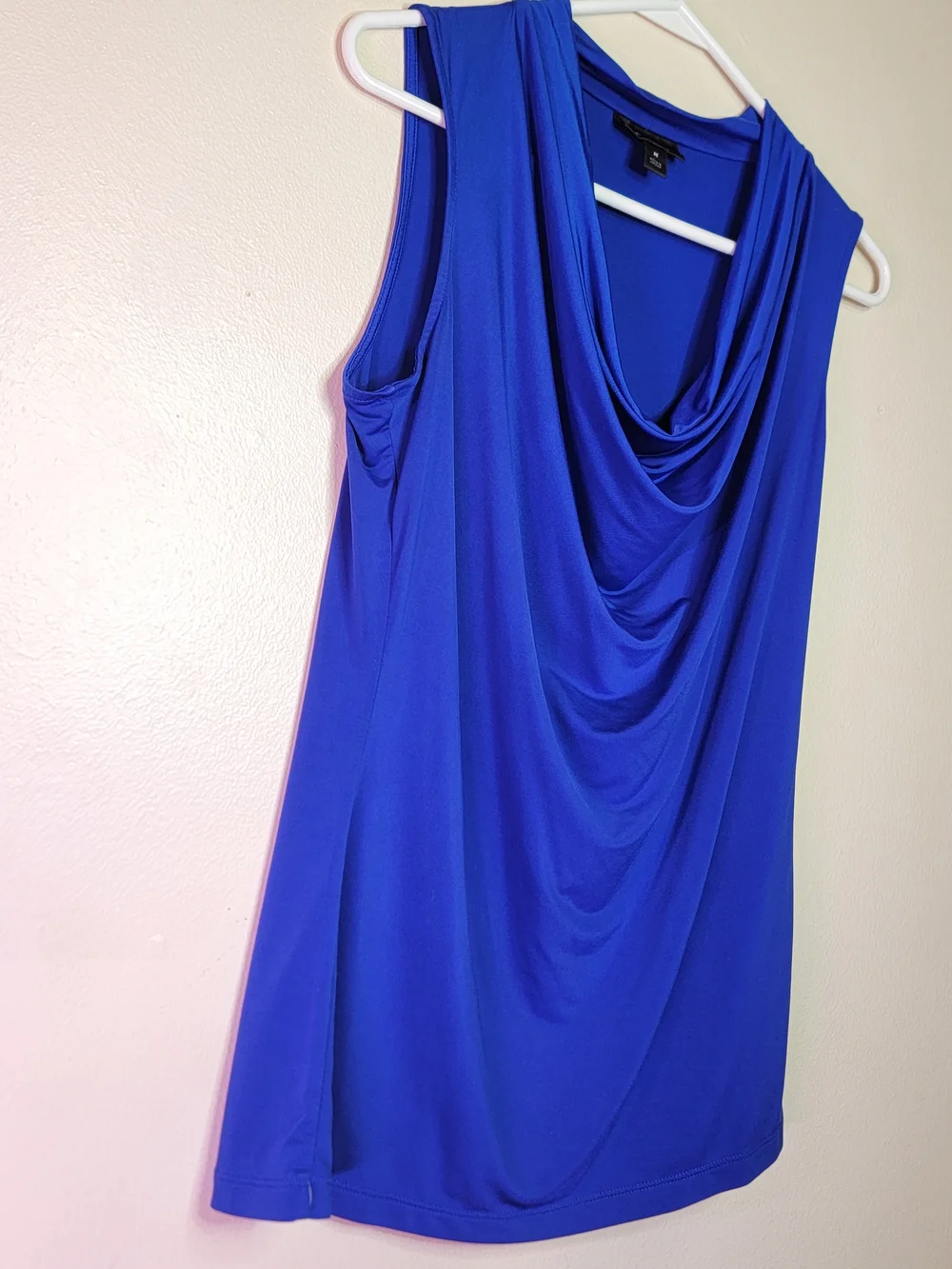 Worthington Cowl Neck Sleeveless Top in Royal Blue Lightweight Size Medium - Picture 4 of 6